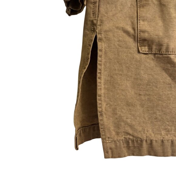 NSF Men’s Small Green Brown Cotton Hooded Jacket Heavy Duty Outdoors Anorak NWOT - Picture 5 of 13